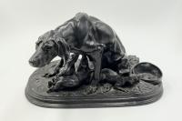 Скульптура «Легавые собаки». Россия, Каслинский завод, 1951 г., формовщик Тепляков, автор модели П.-Ж. Мен. Чугун.