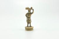 Печать со скульптурной фигурой «Мужик-торговец» в Русском стиле. Россия, конец 19 - начало 20 века. Бронза, литьё, патина.