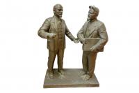 Скульптурная композиция «В. И. Ленин и М. И. Калинин». СССР, Б. В. Едунов, отливка 1950-1960-е гг. Бронза, литьё, патина.