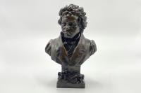 Бюст композитора «Людвиг ван Бетховен».Германия, автор модели Waldemar Uhlmann (1840-1896), отливка бронзолитейной фабрики Oscar Gladenbeck, последняя треть 19 века. Бронза, литьё, патина