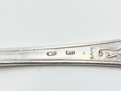 Столовые ложки 5 шт. СССР, Москва, клеймо мастера-ювелира А. П., 1920-30-е гг. Серебро 875 пробы.