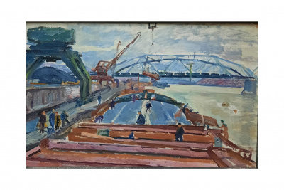 Картина "Москва. Южный порт". СССР, Е.В. Каменецкая, 1968 г.