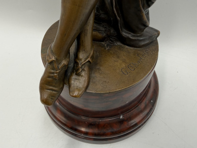 Скульптура Музыкант с мандолиной. Германия, 19 век, Gustav Heinrich Eberlein. Бронза.