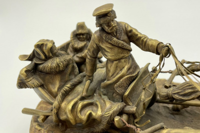 Скульптурная композиция «Зимняя тройка». Россия, Санкт-Петербург, В. Я. Грачев, К. Ф. Верфель, 1880-1890-е гг. Бронза, литьё, патина.