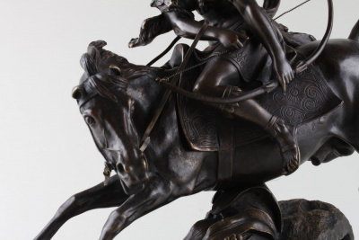Скульптура "Охота на тигра". Франция, Париж, Jean Francois Theodore Gechter, 19 в. Бронза, литье, патина.