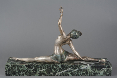 Скульптура Танцовщица в стиле Ар Деко. Франция, Париж, J.P. Morante, 1920-е гг. Бронза, мрамор.