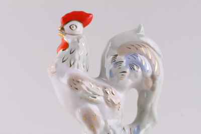 Графинчик "Петух". СССР, Городницкий фарфоровый завод, 1950 - 1960-е гг.  Фарфор, роспись.