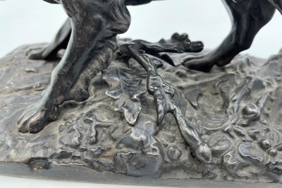 Скульптура Собака сеттер. Россия, Каслинский завод, 1911 г., формовщик Г. Тепляков, автор модели П.-Ж. Мен. Чугун, литье, крашение.