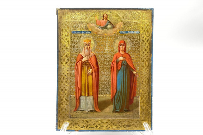Икона Св. пророк Захарий, Св. пророчица Елизавета. Россия, кон. 19 - нач. 20 в. Дерево, темпера.