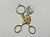 Антикварные ножницы для яиц "Петух".  Франция, 1 половина 20 века.  Металл, золочение.