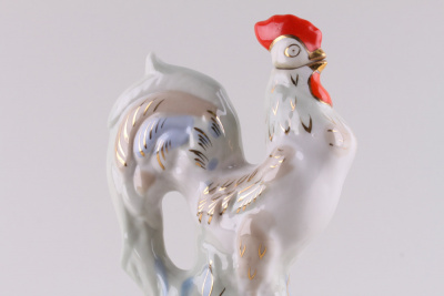 Графинчик "Петух". СССР, Городницкий фарфоровый завод, 1950 - 1960-е гг.  Фарфор, роспись.