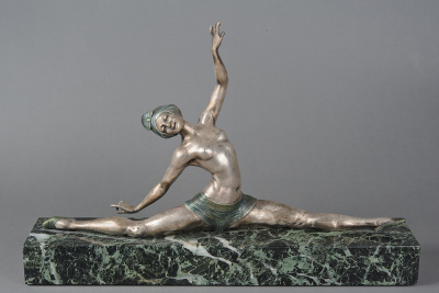 Скульптура Танцовщица в стиле Ар Деко. Франция, Париж, J.P. Morante, 1920-е гг. Бронза, мрамор.