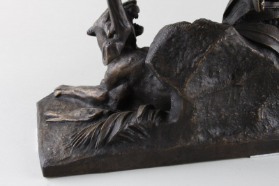 Скульптура "Охота на тигра". Франция, Париж, Jean Francois Theodore Gechter, 19 в. Бронза, литье, патина.